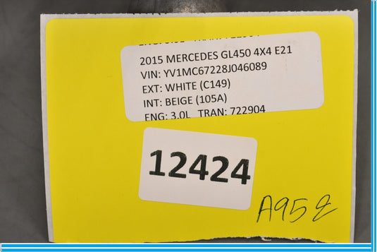 13-16 Mercedes GL450 X166 Front Overhead Upper Interior Rear View Mirror Oem