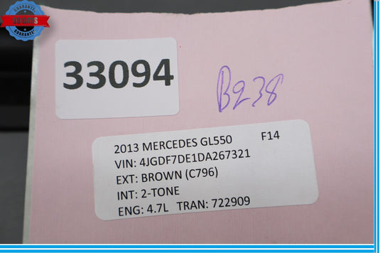 13-16 Mercedes X166 GL550 Front Right Side Door Body Weatherstrip Seal Oem