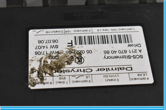 06-12 Mercedes W164 GL500 GL450 Front Left Side Seat Control Module ECU Oem