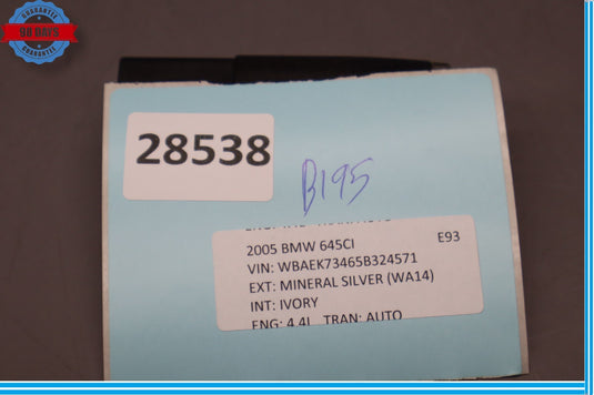04-10 BMW 645Ci 650i Glovebox Rechargeable Torch Lamp 6962052 Oem