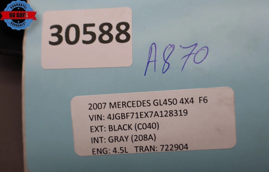 06-12 Mercedes GL450 ML350 Front Right Side Hood Vent Grille Grill Black Oem