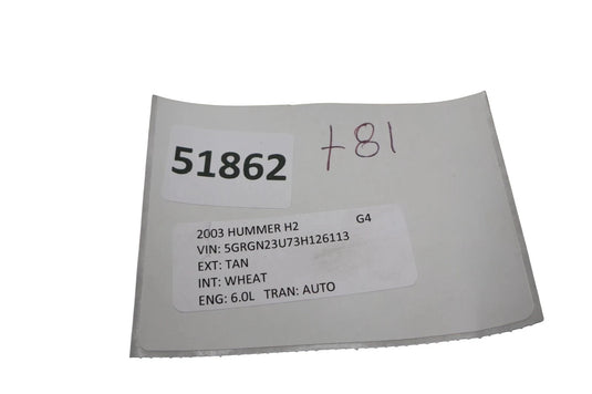 03-07 Hummer H2 Front Center Console Storage Tray Compartment Box OEM