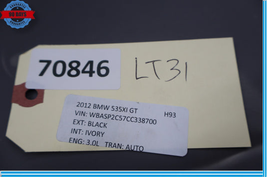 10-13 BMW 535i GT xDrive Rear Trunk Center Trim Panel 7201650 Oem