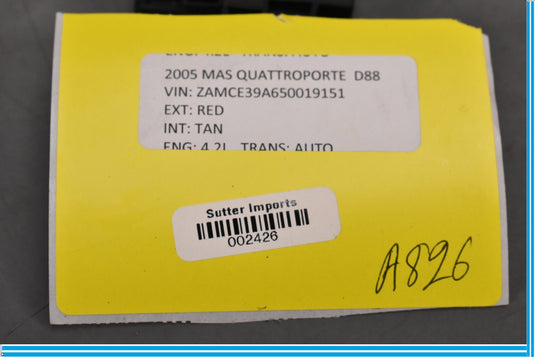 05-08 Maserati Quattroporte M139 YAW Acceleration Turn Rate Sensor Oem