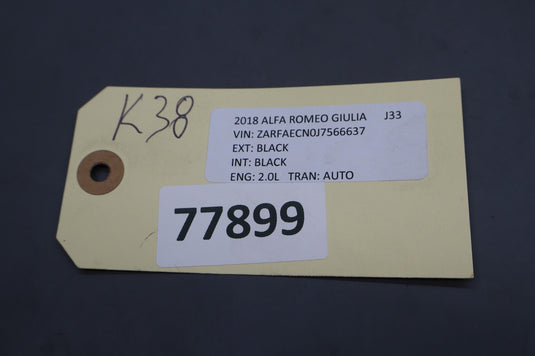 17-19 Alfa Romeo Giulia Rear Right Passenger Side Seat Belt Retractor Oem