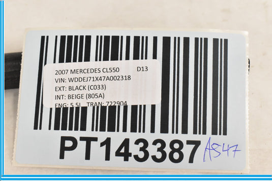 07-09 Mercedes CL550 CL600 W216 Right Interior Roof Grab Handle Black Oem