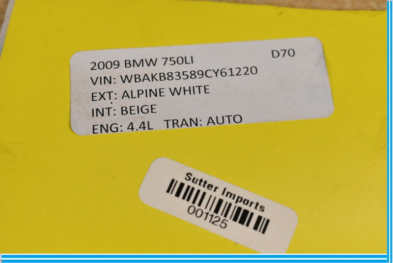 Load image into Gallery viewer, 09-12 BMW 750i 750Li F01 F02 Front Left Driver Seat Back Cover Trim Panel Oem
