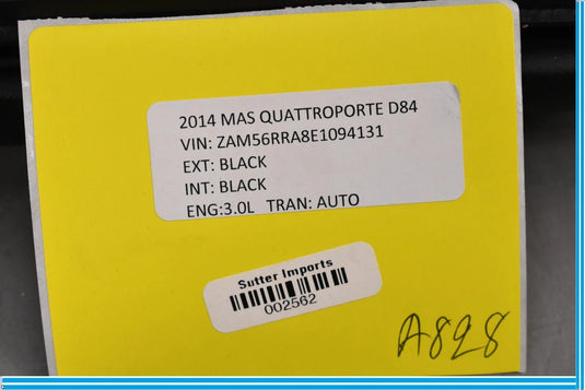 13-16 Maserati Quattroporte Center Console Armrest Arm Rest Black B0008375 OEM