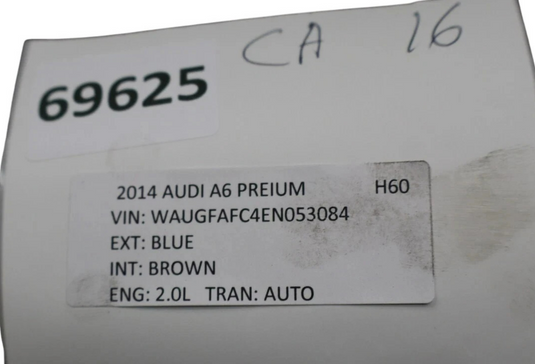 12-18 Audi A6 A6 Quattro Front Left Driver Side Rearward Lower Control Arm Oem