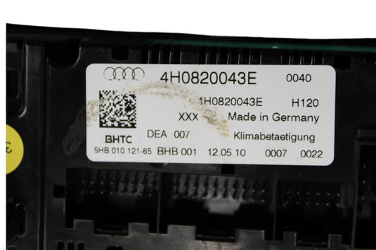 11-14 Audi A8 Quattro AC A/C Air Conditioning Temperature Control Panel Oem
