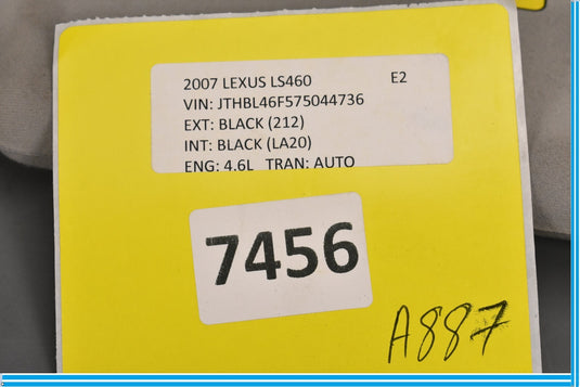 07-09 Lexus LS460 Front Left Driver Side Side Sun Visor Sunvisor Oem