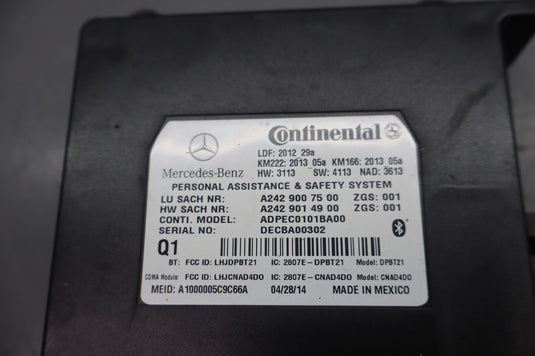 14-17 Mercedes B-Class W242 W246 B250e Distress Call Control Unit 2429007500 Oem