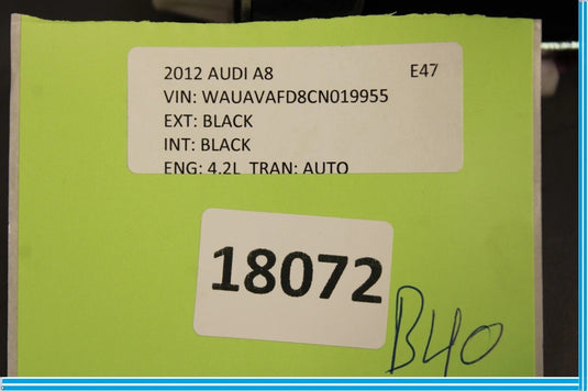11-18 Audi A8 Front Right Passenger Side Seat Belt Seatbelt Retractor Oem