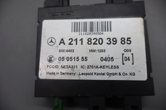 03-11 Mercedes W219 CLS500 E350 Keyless Go Entry Control Module 2118203985 Oem