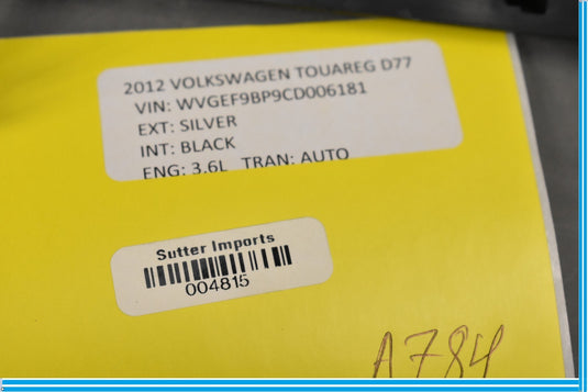 11-18 Volkswagen VW Touareg Front Upper Steering Column Trim Oem