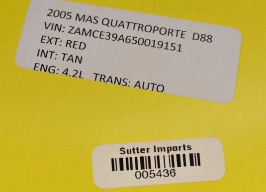 03-13 Maserati Quattroporte Rear Right Passenger Interior Door Panel Trim Oem