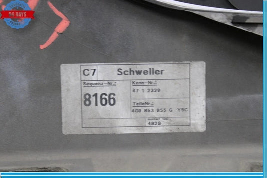 12-15 Audi A6 Left Driver Side Rocker Skirt Panel Molding 4G0853855G OEM