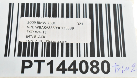 09-15 BMW 750i 750Li Rear Right Door Window Weather Strip Belt Molding Trim Oem