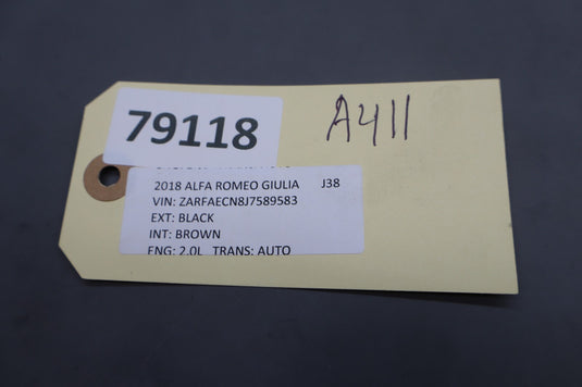 17-19 Alfa Romeo Giulia Restraint Diagnostic Computer Module SRS Unit Oem