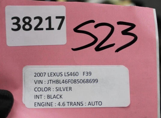 07-09 Lexus LS460 Front Right Passenger Side Interior Door Panel Black Oem