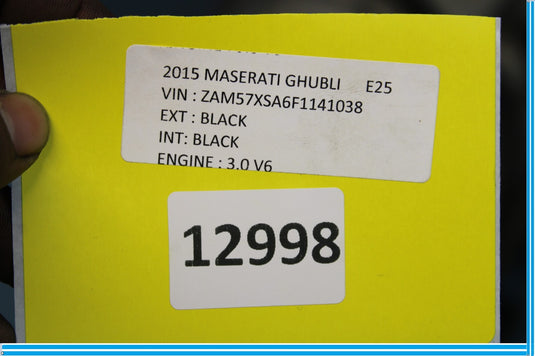 Automatic Transmission 3.0L 2015 MASERATI GHIBLI RWD REAR WHEEL DRIVE