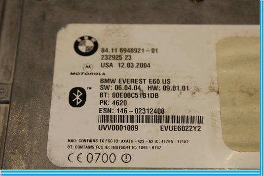 04-07 BMW 645Ci 650i Bluetooth Communication Computer Module Unit Oem