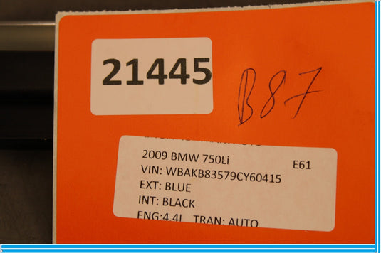 09-15 BMW 750Li F01 F02 Rear Left Door Window Inner Belt Weatherstrip Seal Oem