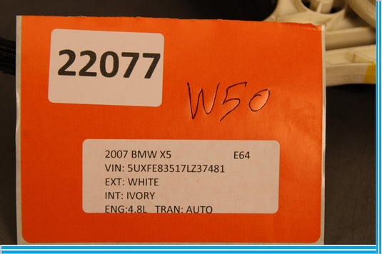 07-13 BMW X5 E70 Rear Left Door Window Regulator W/ Motor Oem