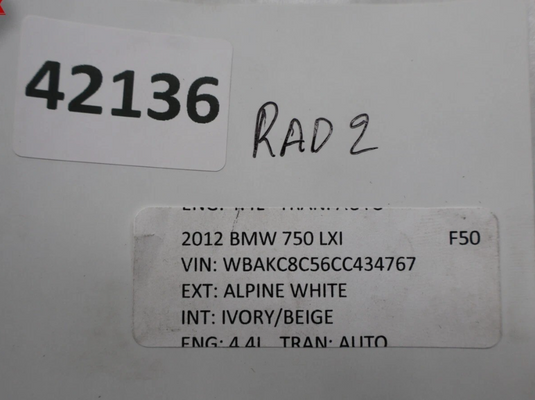 09-15 BMW 750Li 750Li xDrive Engine Motor Cooling Radiator 17117576827 Oem