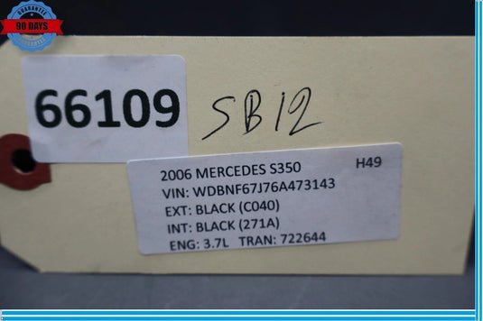 00-06 Mercedes S350 S600 S55 AMG Front Right Seat Back Cover Trim W/ Pocket Oem