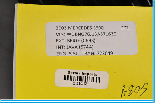 00-06 Mercedes S500 S600 W220 Antenna Amplifier Booster Module Unit ECU Oem