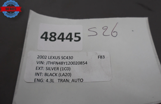 02-10 Lexus SC430 Front Right Passenger Side Interior Door Panel Cover Oem