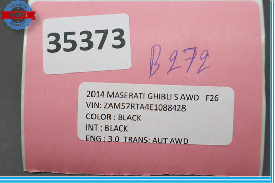 14-19 Maserati Ghibli Rear Right Passenger Side Lower Seat Belt Buckle Black Oem