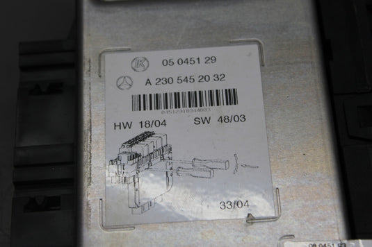 03-12 Mercedes R230 SL500 Front Right Side SAM Fuse Box Control Module Oem