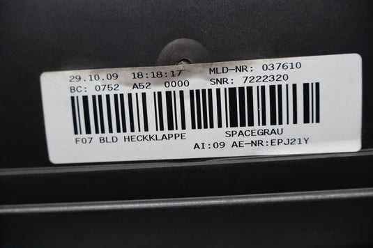 10-13 BMW 535i 550i F07 GT Rear Trunk Tailgate Lid Lower Bottom Trim Molding Oem