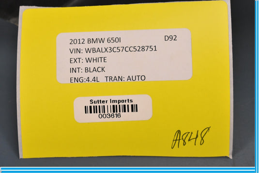 12-18 BMW 650i 640i F12 Rear Left Driver Drip Rail Cover Trim Panel Oem