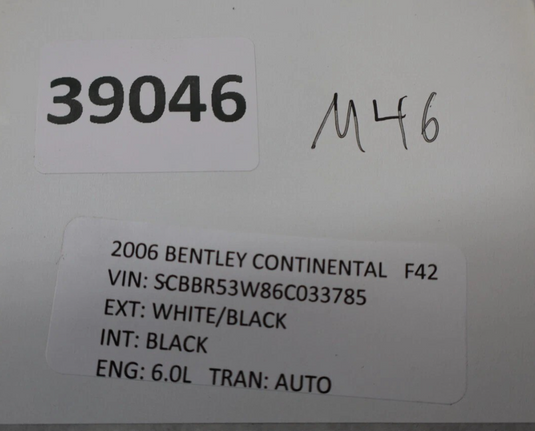 03-09 Bentley Continental Flying Spur Left Driver Side Rear View Door Mirror OEM
