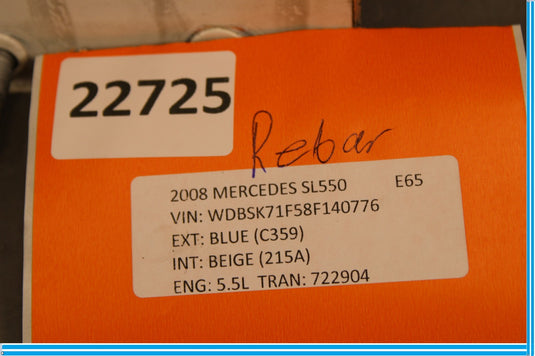 03-08 Mercedes R230 SL500 SL550 Front Left Side Bumper Reinforcement Bracket Oem