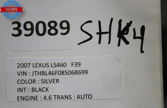 2007 - 2012 LEXUS LS460 RWD FRONT RIGHT SHOCK ABSORBER STRUT & COIL SPRING OEM