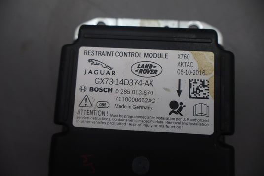 16-20 Jaguar X260 XF XE Restraint Computer Control Module GX73-14D374-AK Oem