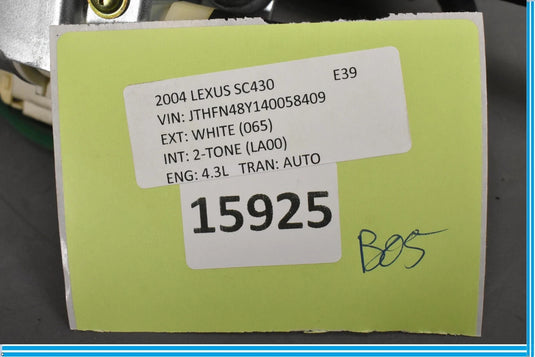 02-10 Lexus SC430 Convertible Side Sliding Sunroof Sun Roof Latch Actuator OEM