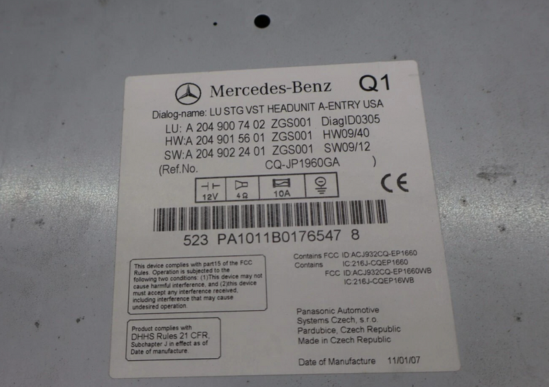 Load image into Gallery viewer, 08-11 Mercedes C300 C250 Navigation Command Head Unit CD Audio 2049069901 Oem
