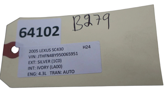 02-06 Lexus SC430 Z40 Front Left Driver Side Seat Belt Seatbelt Buckle Oem