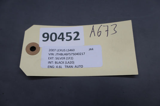 07-09 Lexus LS460 Front Left Driver Side Bumper Fog Light Lamp Assembly Oem