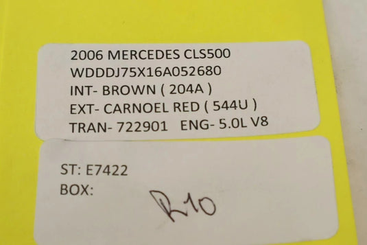 06-11 Mercedes CLS500 CLS550 Rear Right Passenger Side Exterior Door Handle OEM