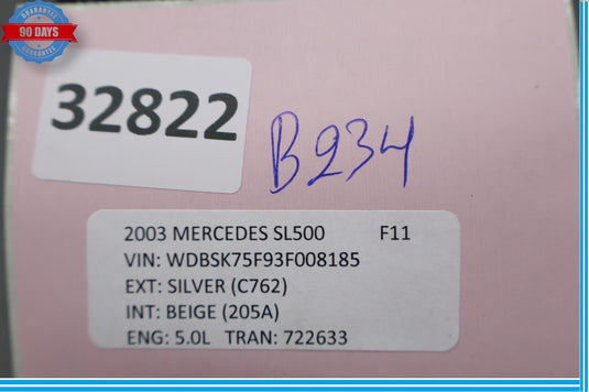 00-18 Mercedes R230 SL550 SL500 Anti Theft Alarm Module 2118209126 Oem