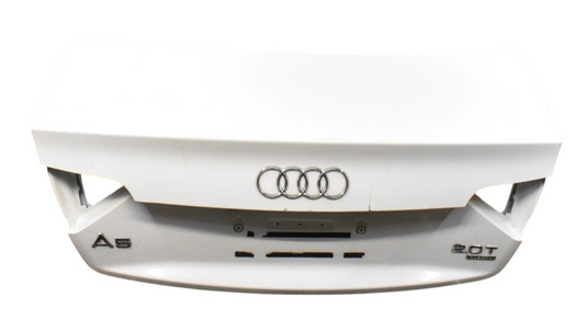 08-16 Audi A5 Quattro Coupe Rear Trunk Deck Lid Hatch Trim Cover Panel White OEM