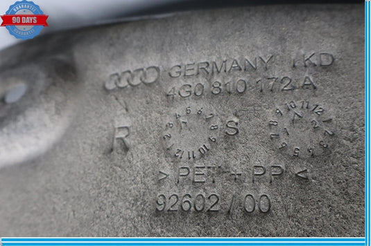 12-15 Audi A6 Rear Right Passenger Side Fender Liner Splash Shield 4G0810172 OEM