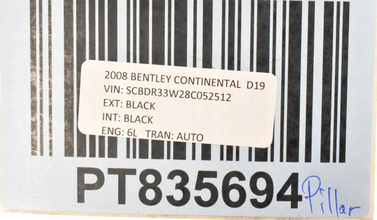 07-11 Bentley Continental GT GTC Front Left Driver Interior A-Pillar Trim Oem