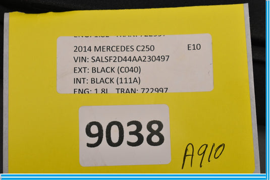 08-14 Mercedes W204 C250 C350 Front Left Side Sunvisor Sun Visor Oem